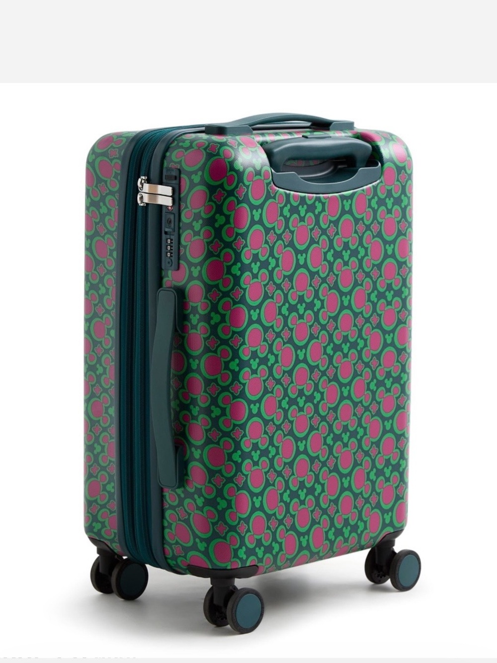 Vera Bradley Green Teal Pink Patterned Hardside Carry-On - Picture 2 of 3